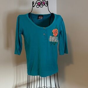 Harley-Davidson Turquoise Long Sleeve Women's Tee